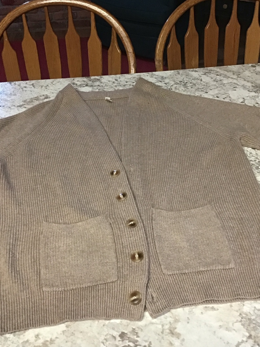 Source Unknown Taupe Men's Button-Front Cardigan Sweater